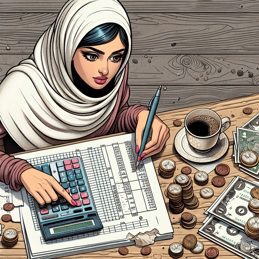 Una imagen de una persona utilizando una calculadora y papel para planificar su presupuesto