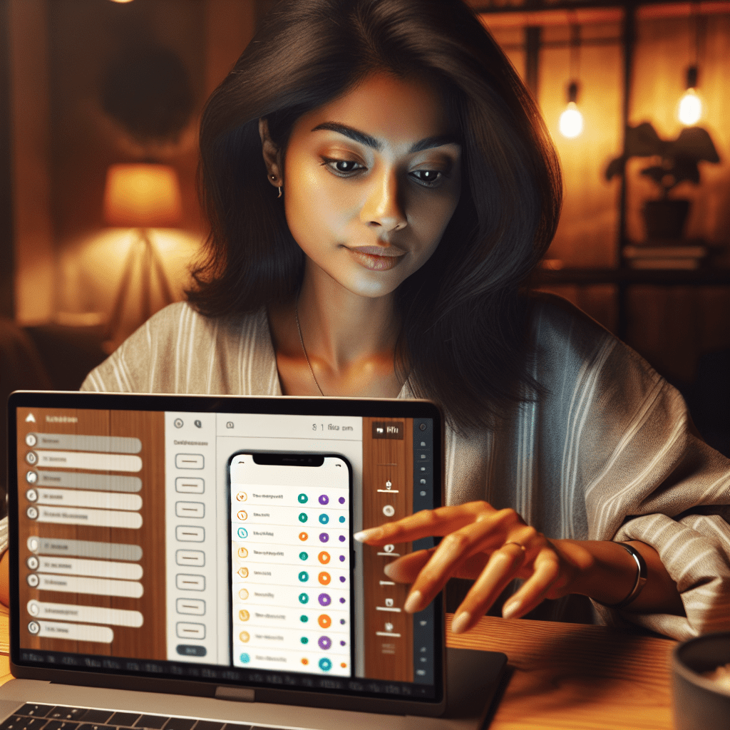 Imagen de una persona usando una aplicación de gestión de tareas en un dispositivo móvil o laptop