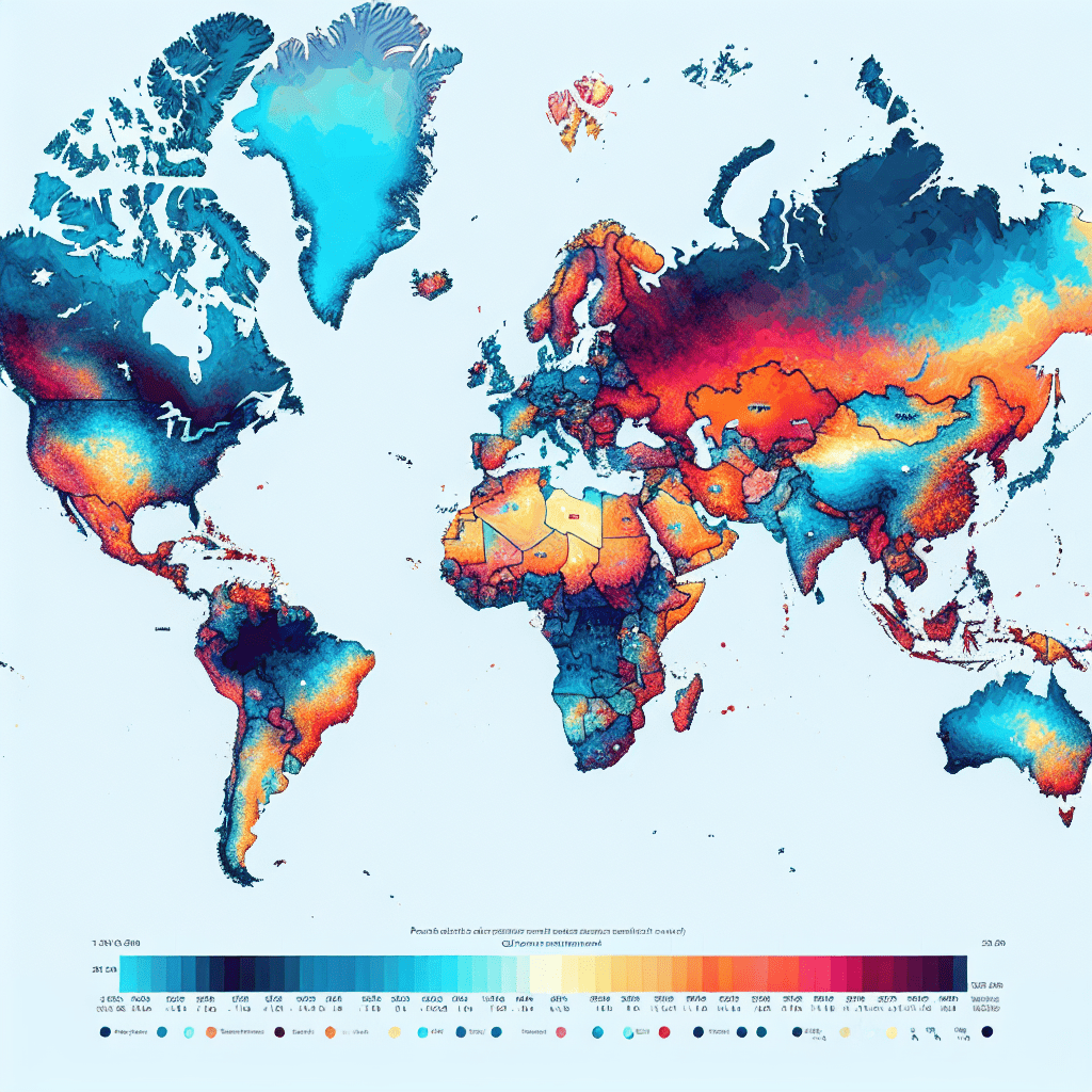 Map highlighting remote work adoption rates globally