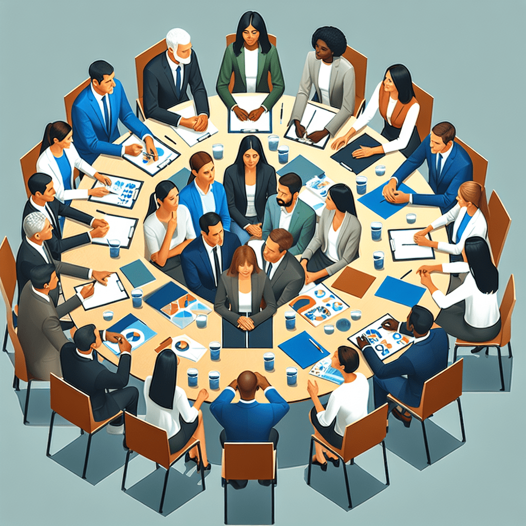 Photo of a diverse group of professionals engaged in a roundtable discussion, representing collaboration between regulators and industry stakeholders