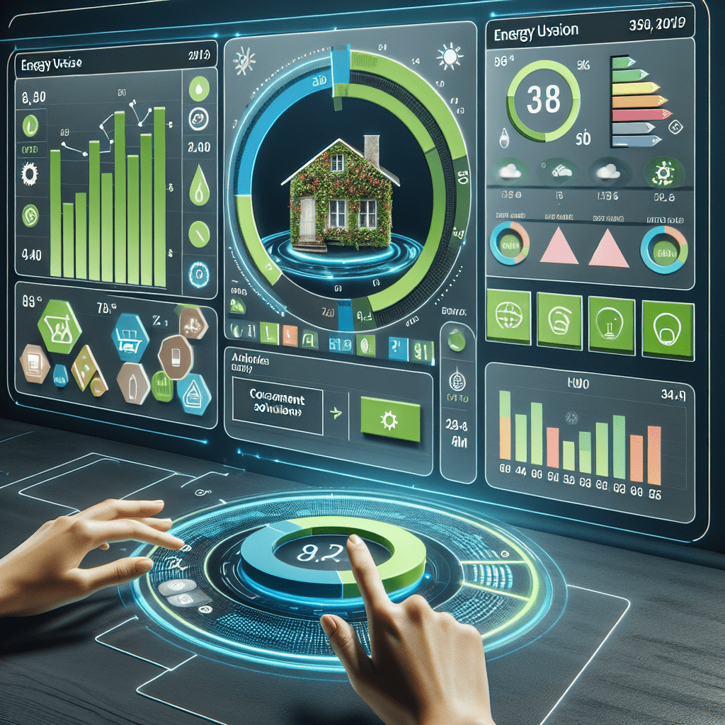 An hands-free smart home user interface displaying energy usage data