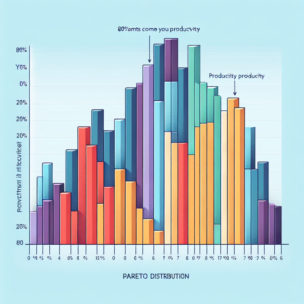 gráfico de barras que muestra la distribución del principio de Pareto en la productividad del trabajo