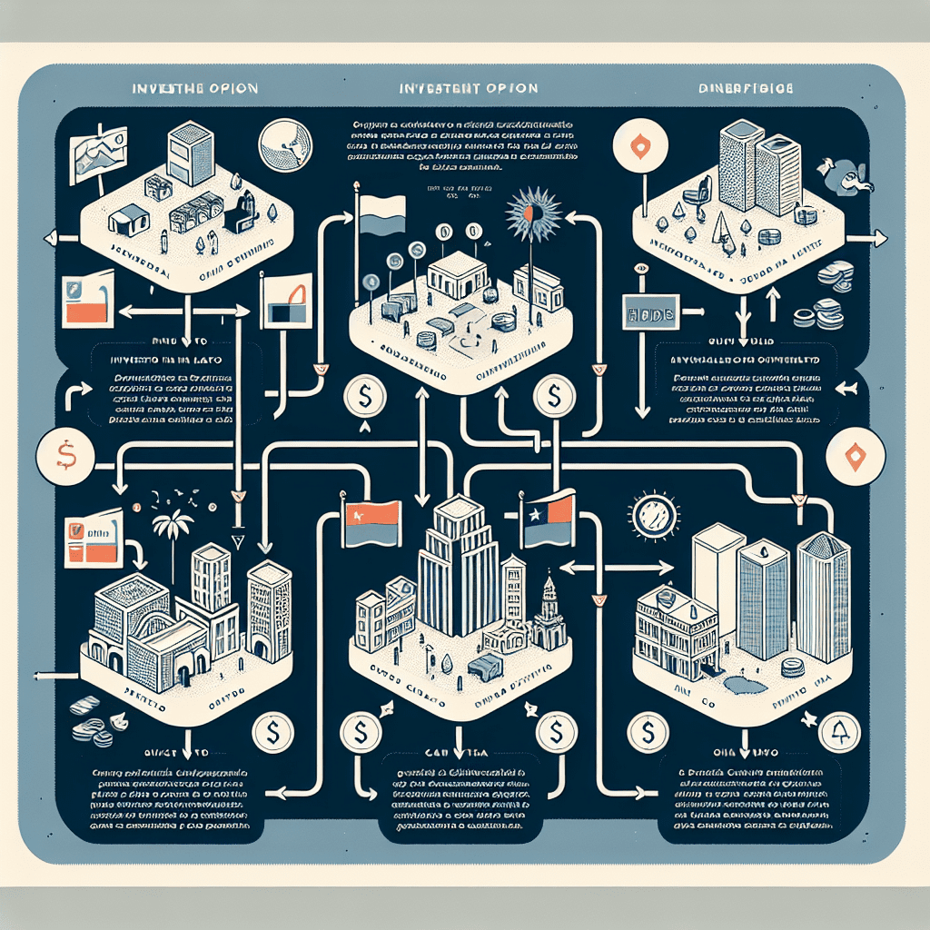 Diagrama explicativo de diferentes opciones de inversión disponibles en Chile con pros y contras para cada una.