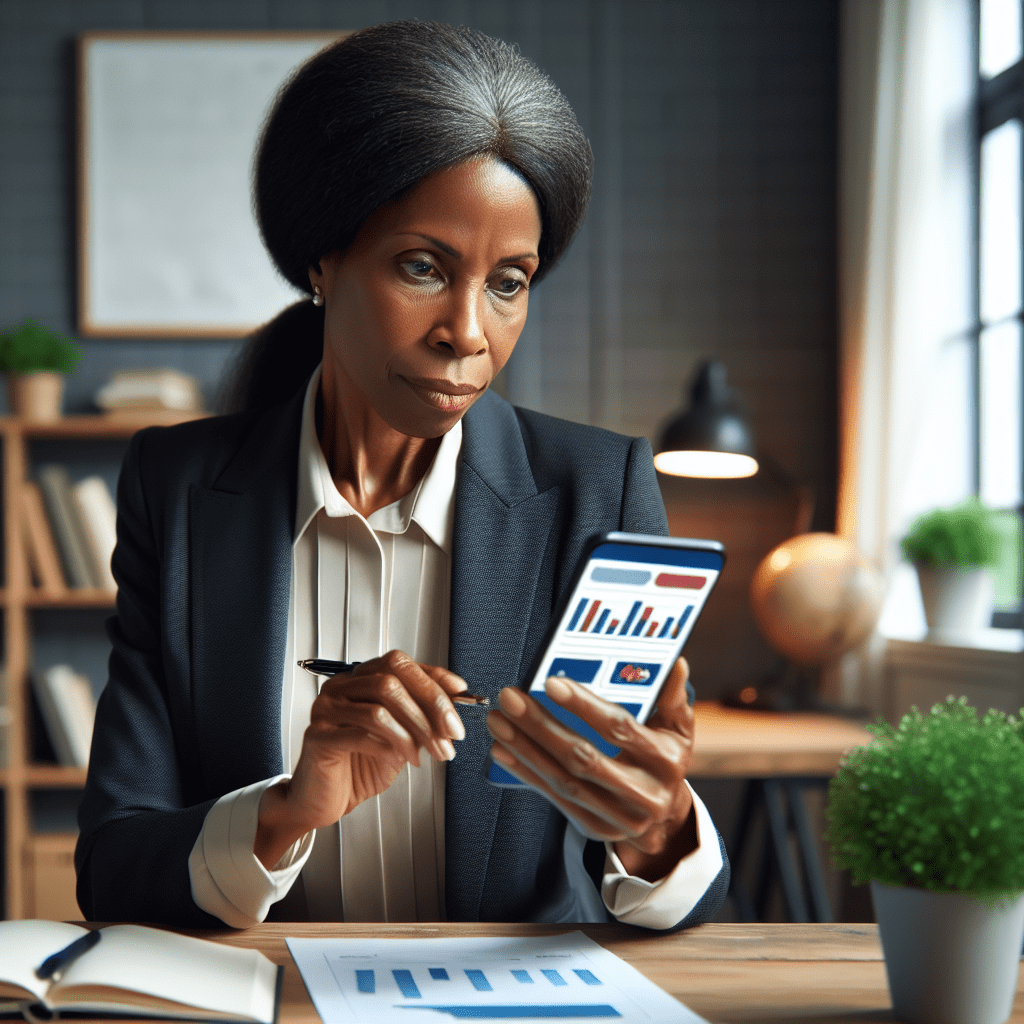 imagen de una persona utilizando una app de finanzas en su smartphone