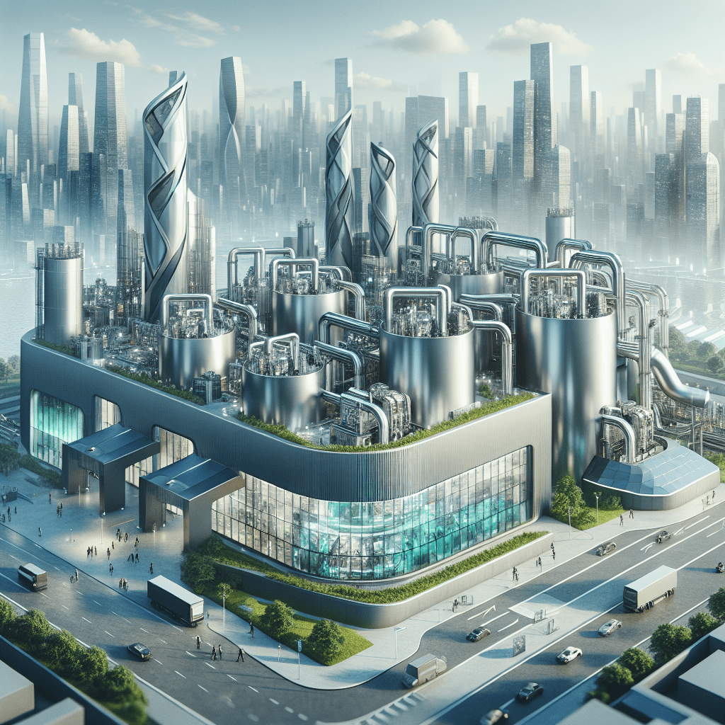 Rendering of the futuristic Tuas Nexus Integrated Waste Management Facility, showcasing advanced waste-to-energy technologies