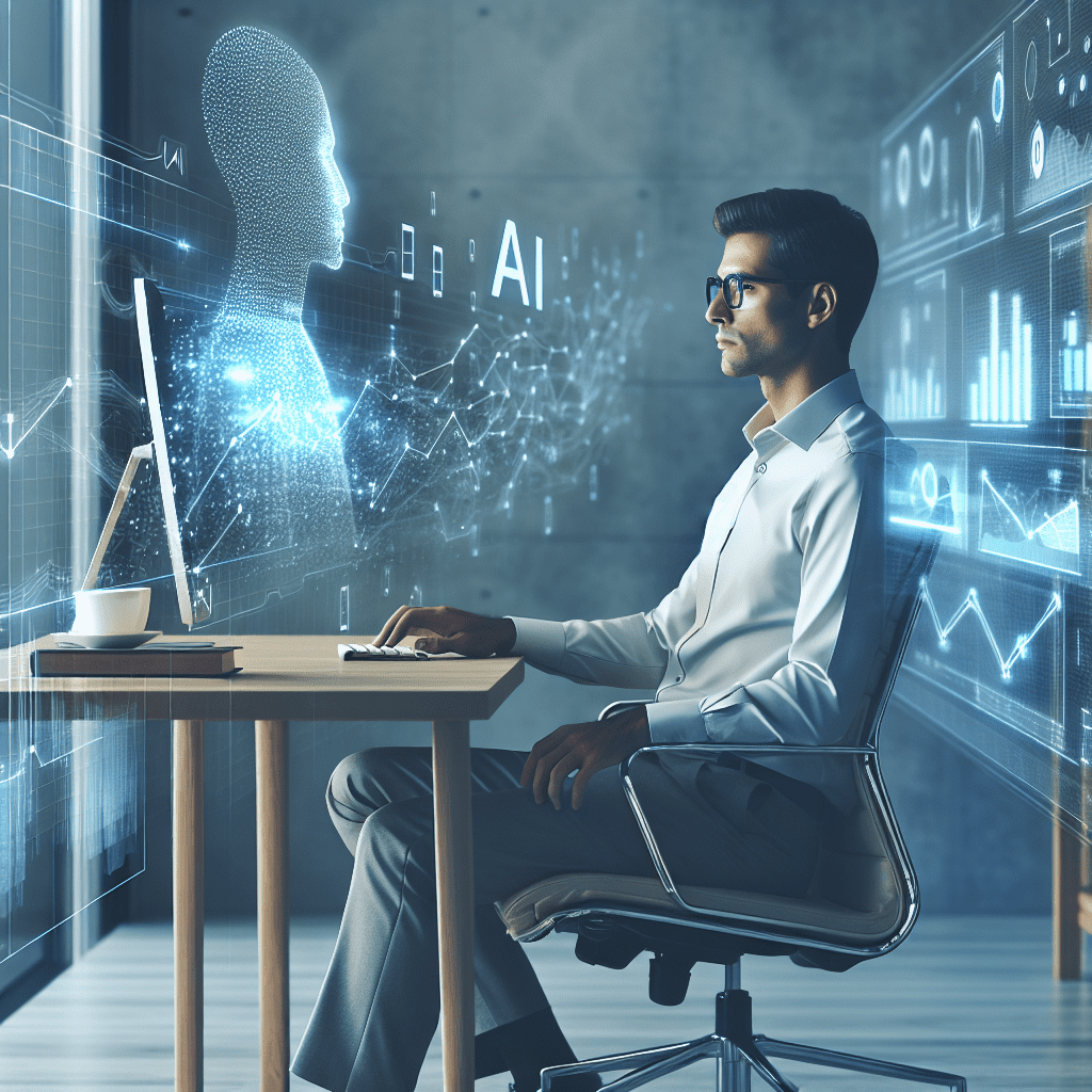 A focused worker in a distraction-free environment created by AI tools