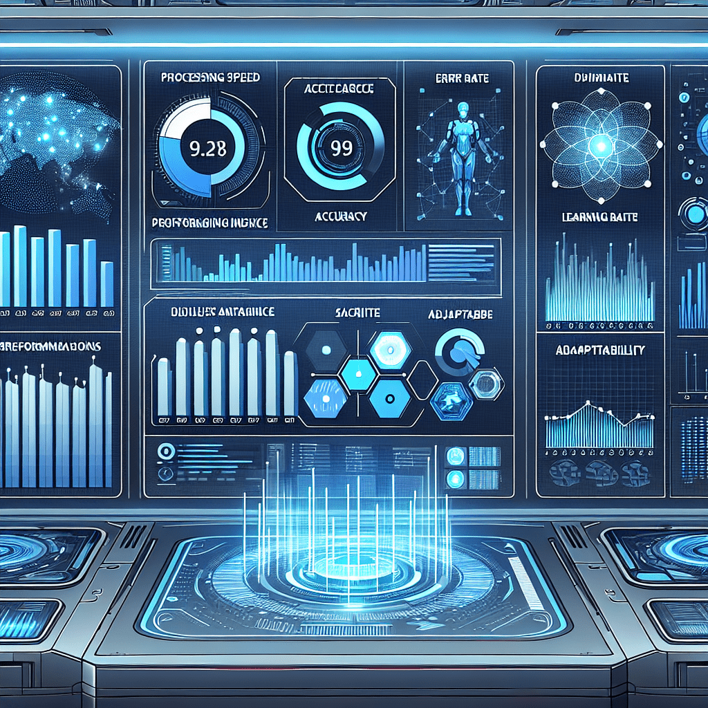 Dashboard displaying AI performance metrics and KPIs