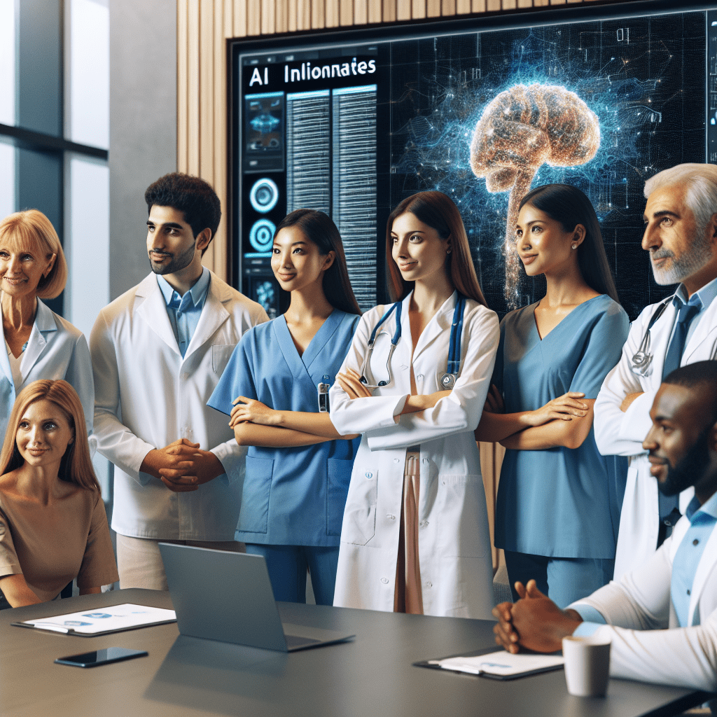 A diverse group of Australian healthcare stakeholders collaborating on AI initiatives