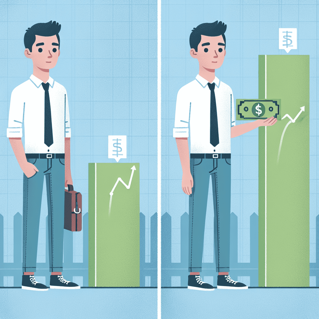 Gráfico de barras ilustrando el aumento de ahorros de Juan antes y después de usar la herramienta de IA