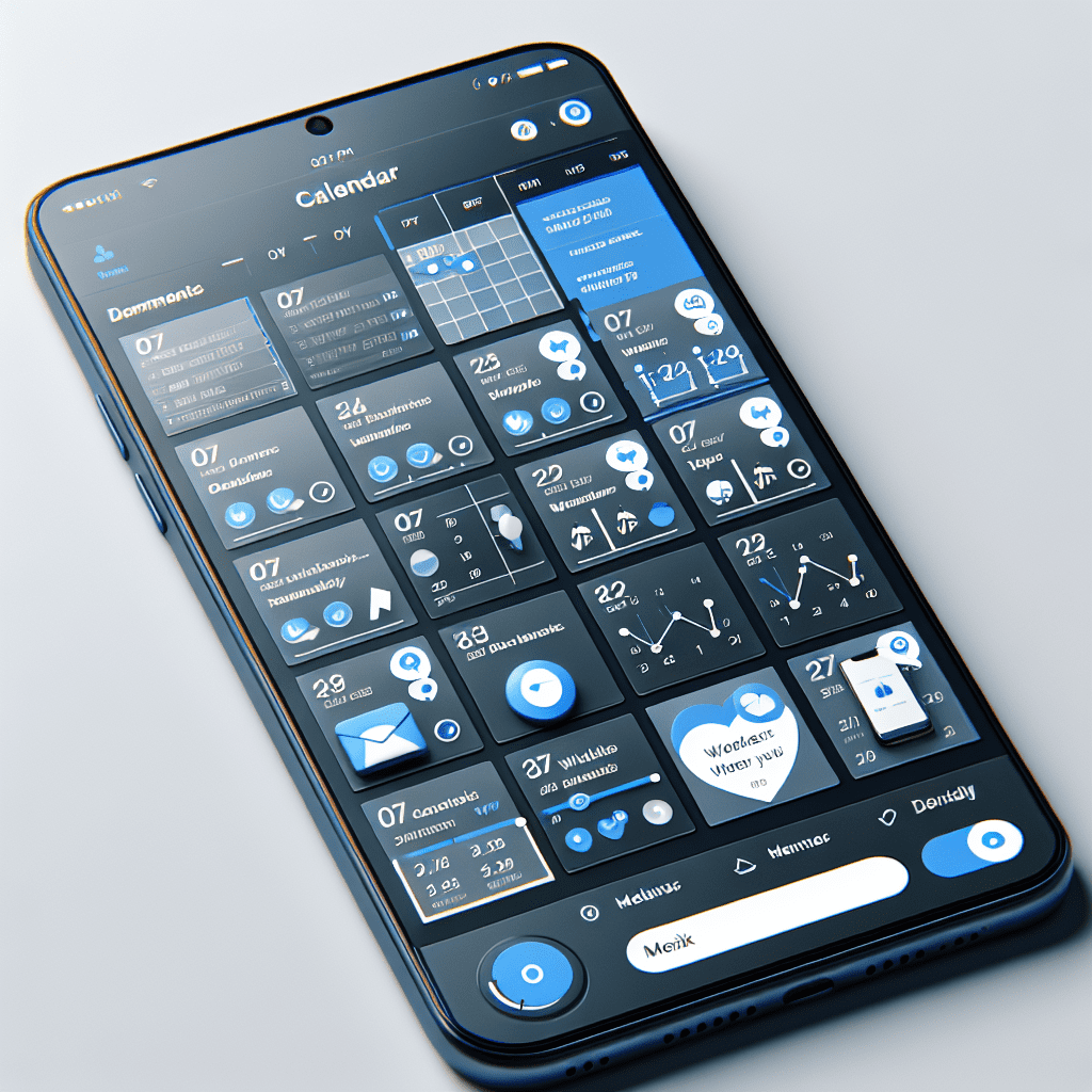 Captura de pantalla de una app de calendario en un smartphone, mostrando una agenda semanal bien organizada