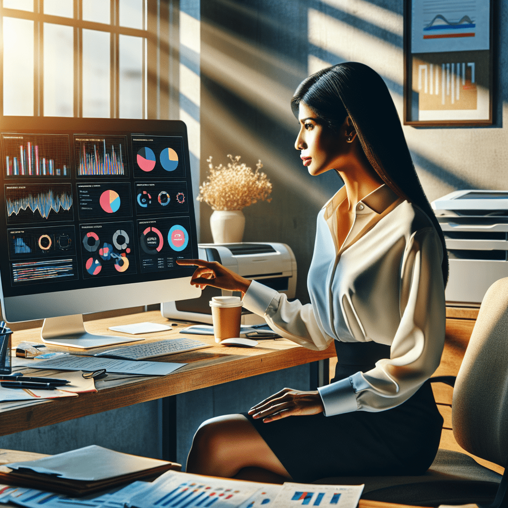 A professional reviewing AI-generated insights and recommendations for optimizing productivity